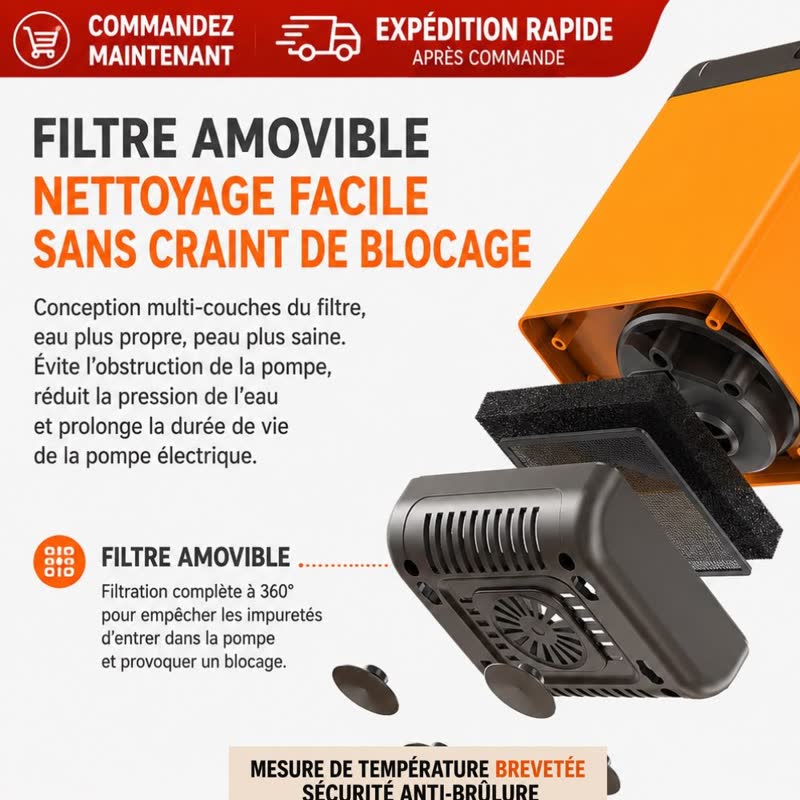 Filtre amovible multi-couches
